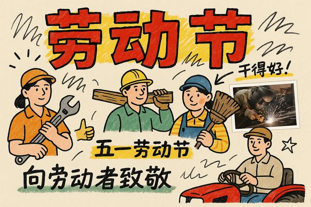 劳动节工人插画海报｜通用 / 未注明 生成