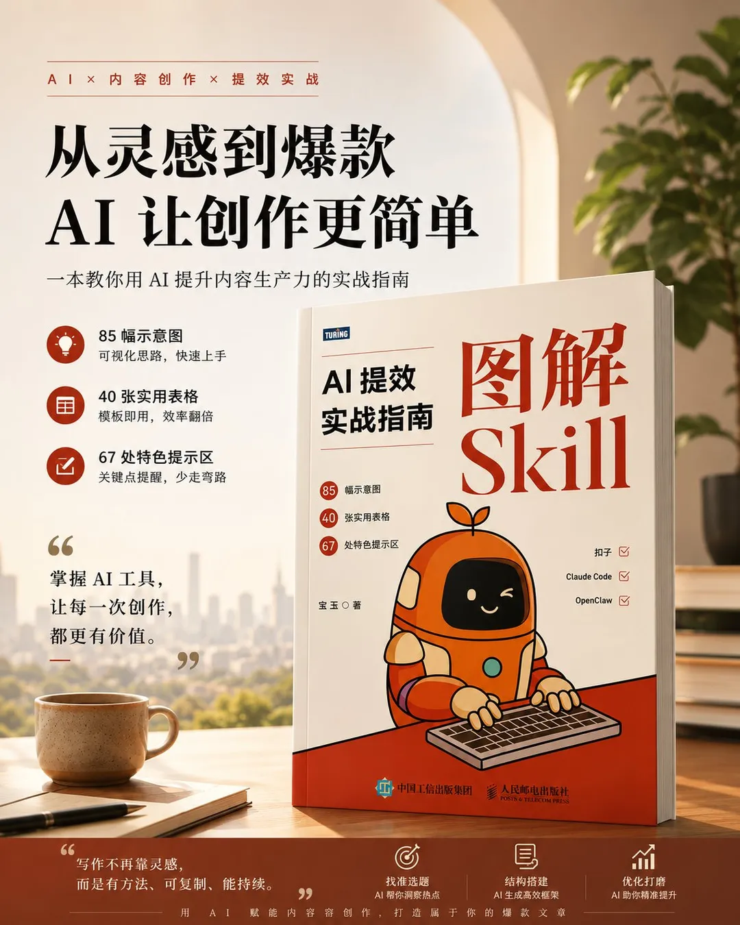 Book poster for AI Efficiency Practical Guide, AI generated